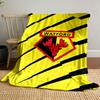 Watford Team Logo On Yellow Background Patterned Blanket, Flannel, Suitable for All Seasons, Home Decor, Warm and Cozy