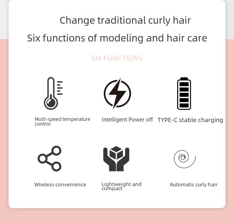 5-in-1 Hot Air Comb: Automatic Curler & Straightener, Constant Temperature, Hair-Safe Styling Comb, Powerful Hair Dryer