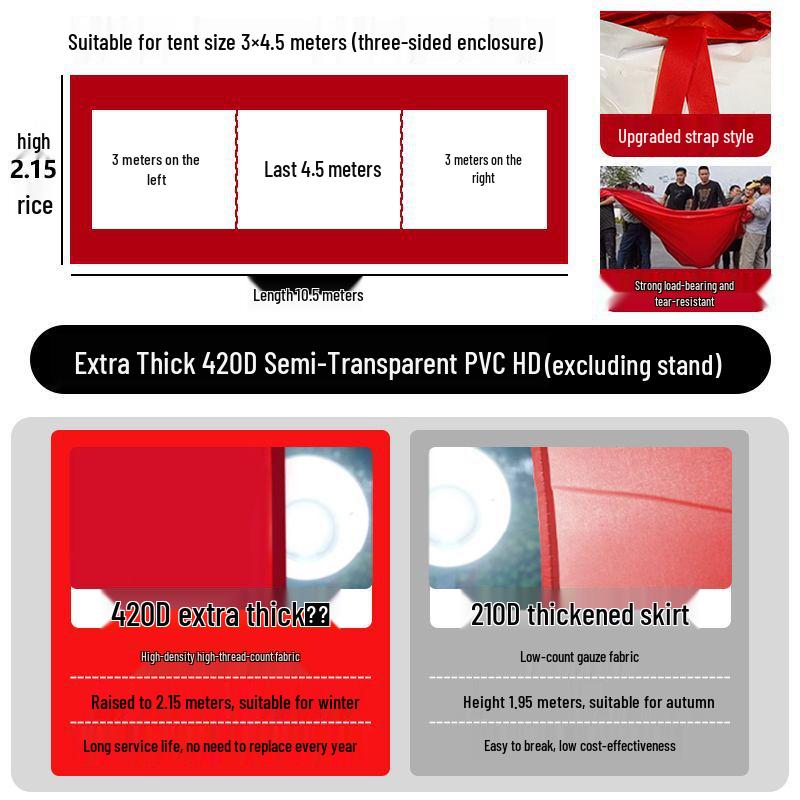 Thickened Outdoor Umbrella Tent Cloth - Windproof and Waterproof Surround for Four-Legged Umbrella