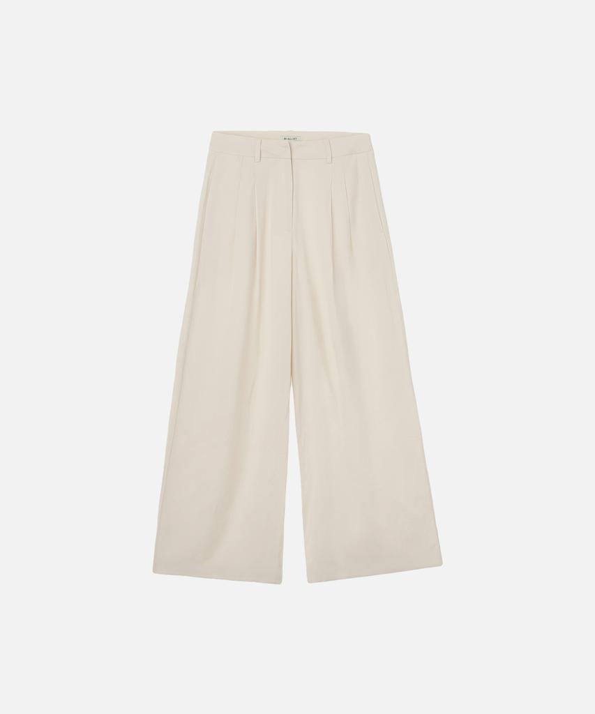 Biolses Linen Tuck Detail Wide Pants_Ivory