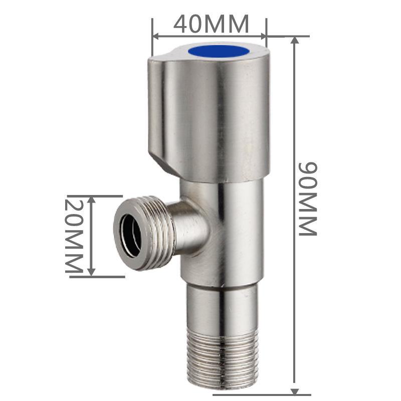 304 Stainless Steel Triangle Valve, One Inlet Two Outlet Water Heater Switch, Three-Way Toilet Stop Valve