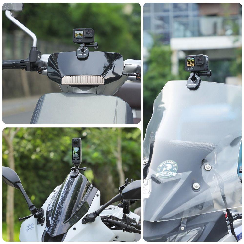 Aluminum Alloy Motorcycle Windscreen Clamp Durable Clip Motorbike Camera Mount Action Camera for DJI Action/GoPro/Insta360