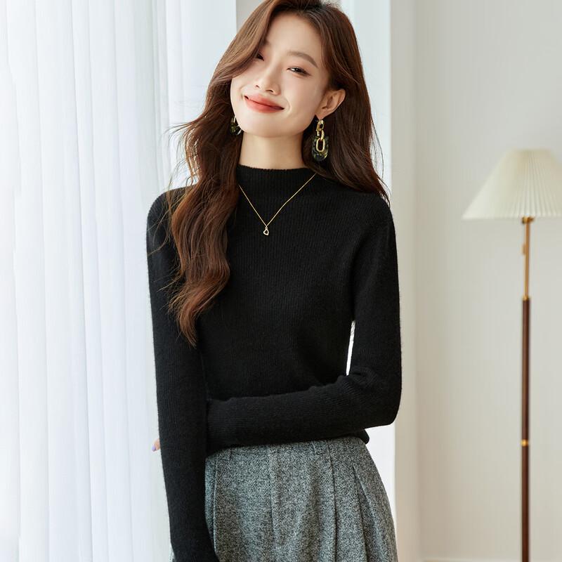 

Srcr Women s Semi-High Neck Cashmere Knit Sweater XL