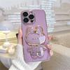 Lovely Rabbit Makeup Mirror Bracket Holder Plating Phone Case For Iphone 13 14pro 12 11pro Max X Xr Xs Protective Phone Holder
