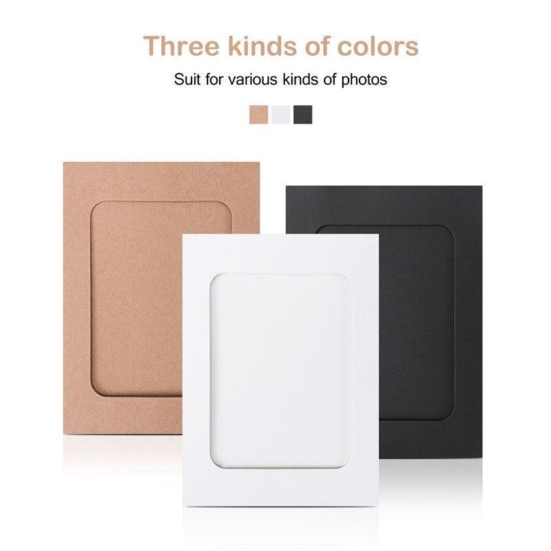 10 Pcs Combination Paper Frame with Clips DIY Kraft Paper Picture Frame Hanging Wall Photos Album 2M Rope Home Decoration Craft WBL