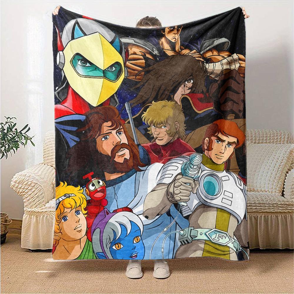 1pc UFO Robot Grendizer8 Blanket, Gift, for Men and Women, Soft Blanket, Good for Sofa Bed Couch Travel, Lightweight Flannel Blanket