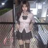JK Academy Style Two-Piece Set: Tight Waist Shirt & Pleated Skirt