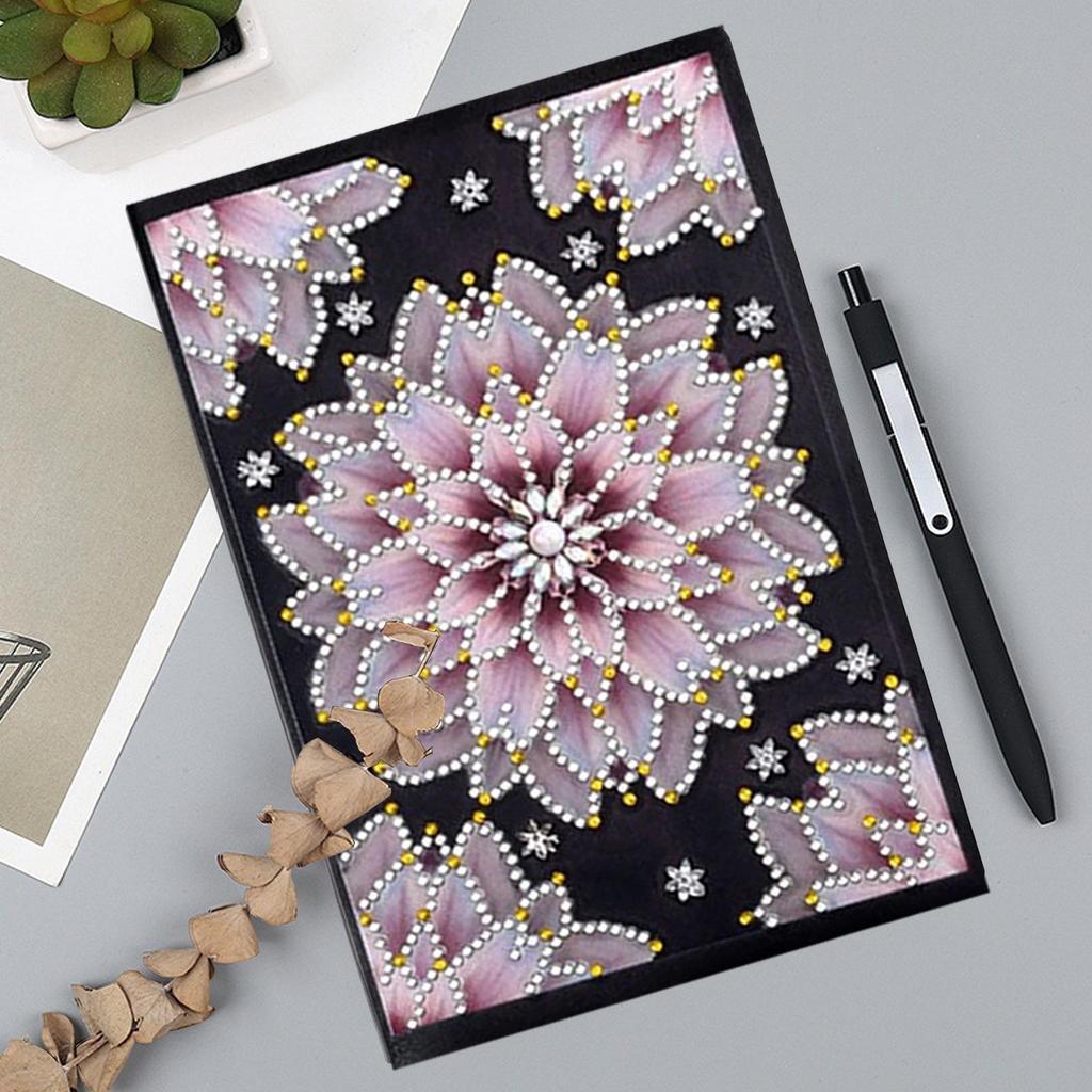 A5 Business Notebook with 5D Diamond Painting, DIY Imitation Leather, B5 Meeting Record Journal, Elegant Gift.
