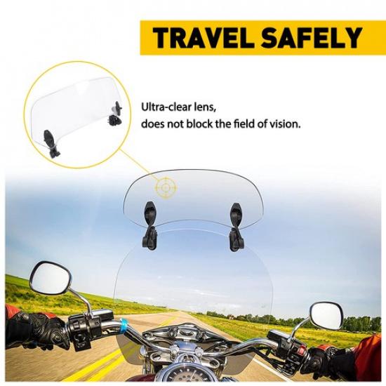 Clip On Motorcycle Windshield  Spoiler Wind Screen Deflector EOA