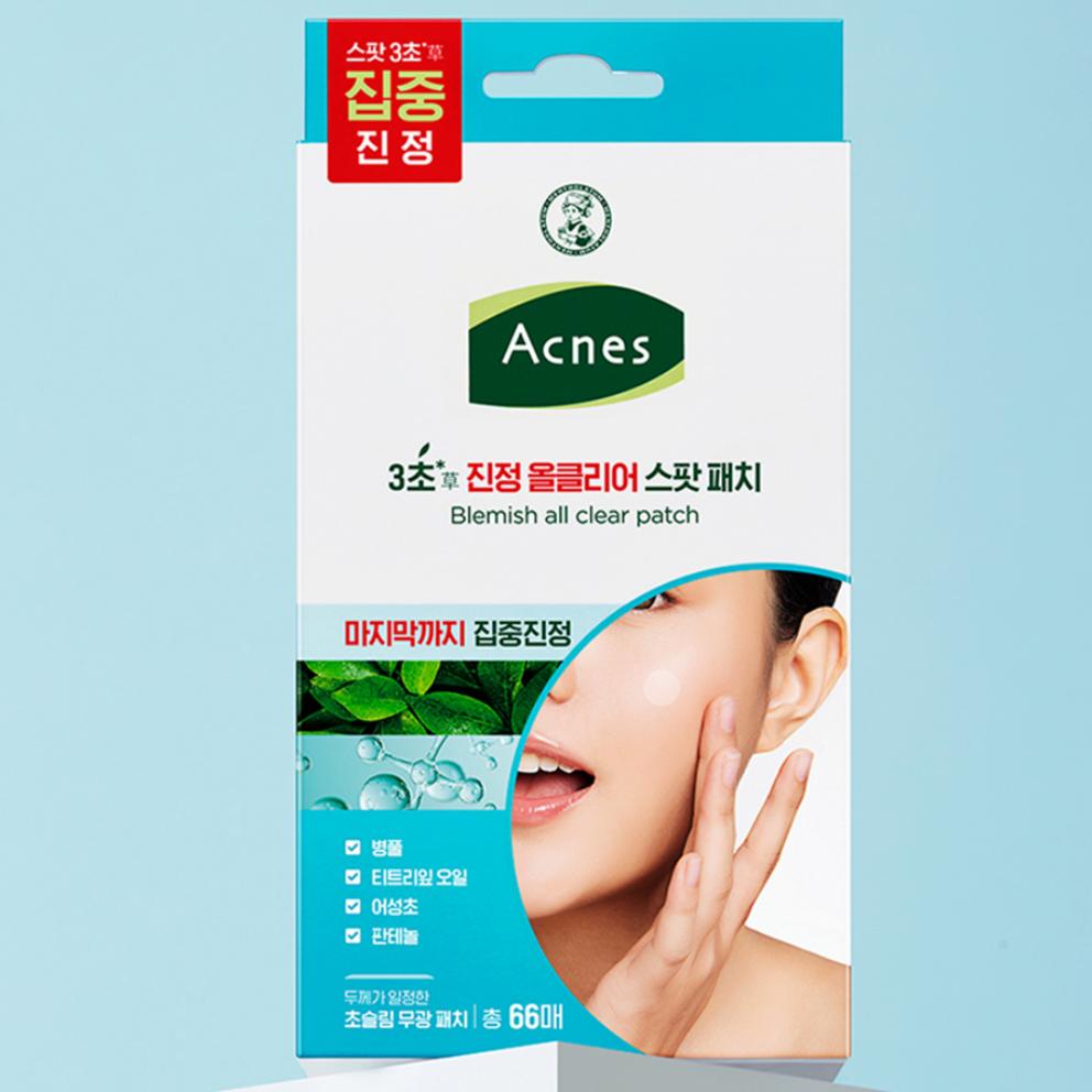 [Acnes] 3 Sec Calming All Clear Spot Patch 8mm x 24p + 10mm x 42p Set, 66 patches