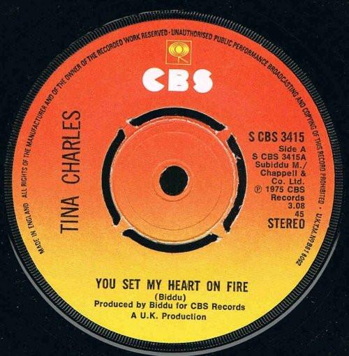 

7inch Record TINA CHARLES You Set My Heart On Fire SCBS3415 CBS 1975 UK SoulFunk Used