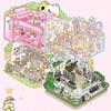 New 20-in-1 Miniature Landscape Sticker Collection Decompression PET DIY Cabin Scene Sticker Cartoon DIY Toy Game Stickers Gift
