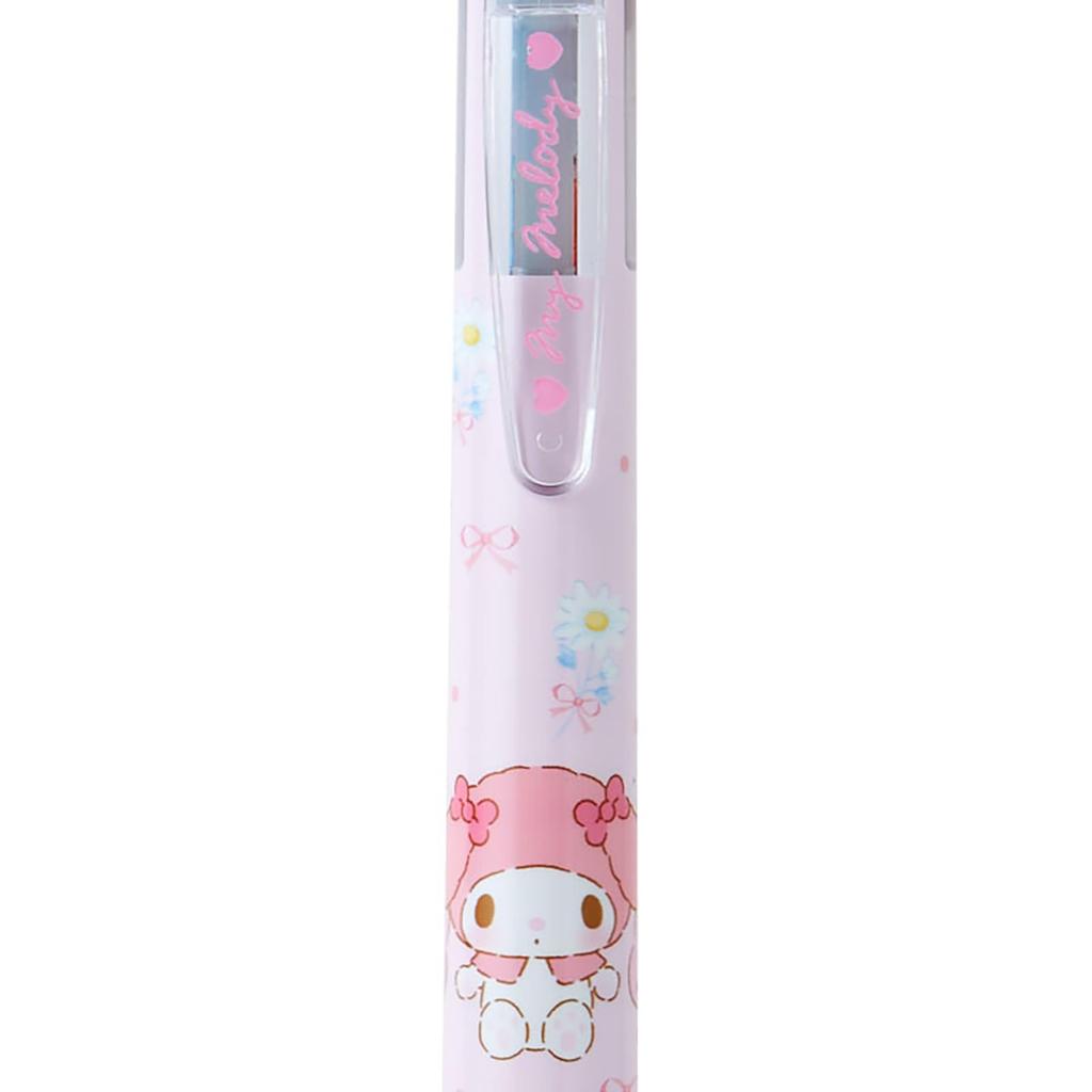 Sanrio Sarasa Multi Ballpoint Pen Mechanical My Ink 283266 4-Color & Pencil, Melody, Colors Black, Blue, Red, Green, 0.5mm,