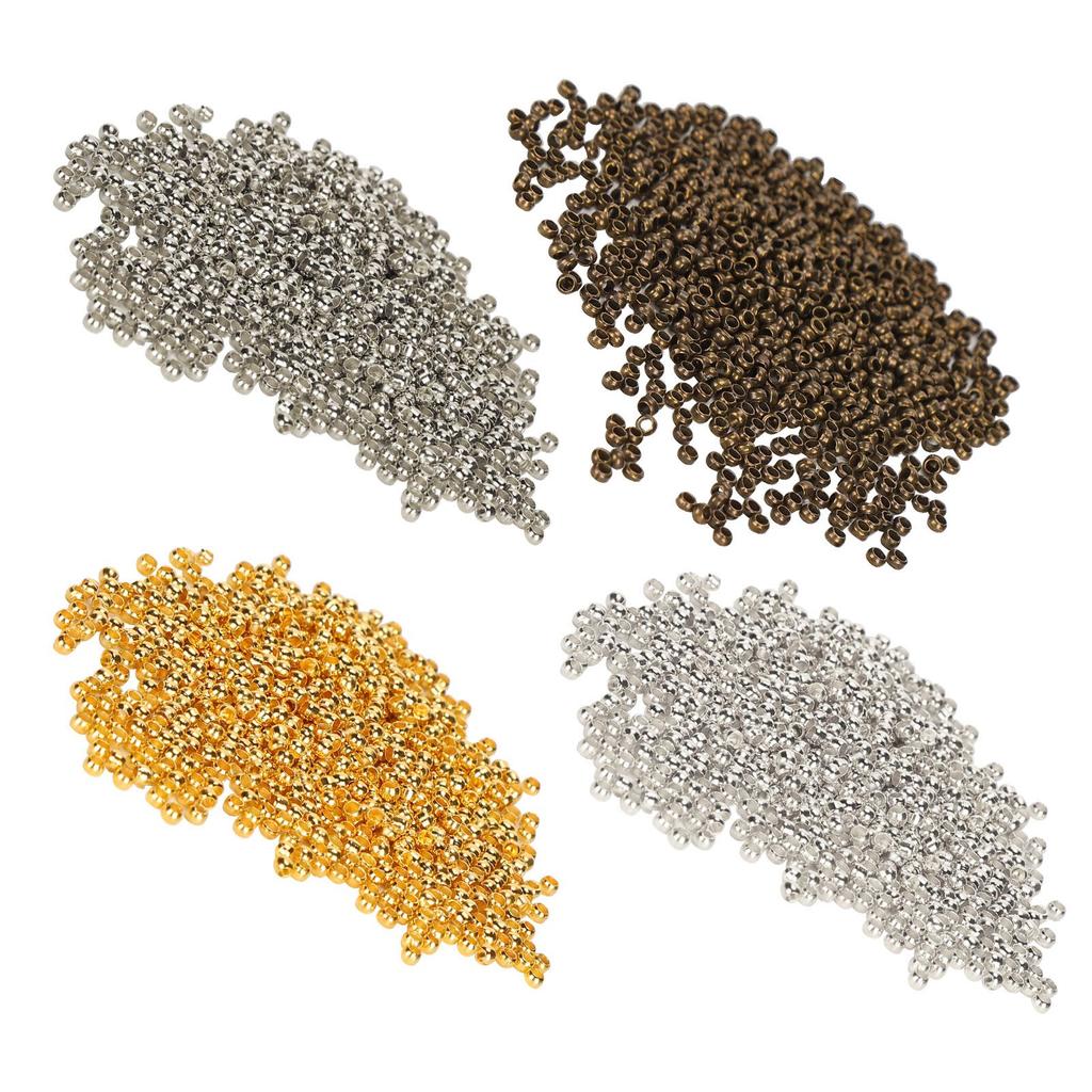 500Pcs Crimp Beads Round Spacer Loose Stopper Terminators Tips for Necklace Bracelet