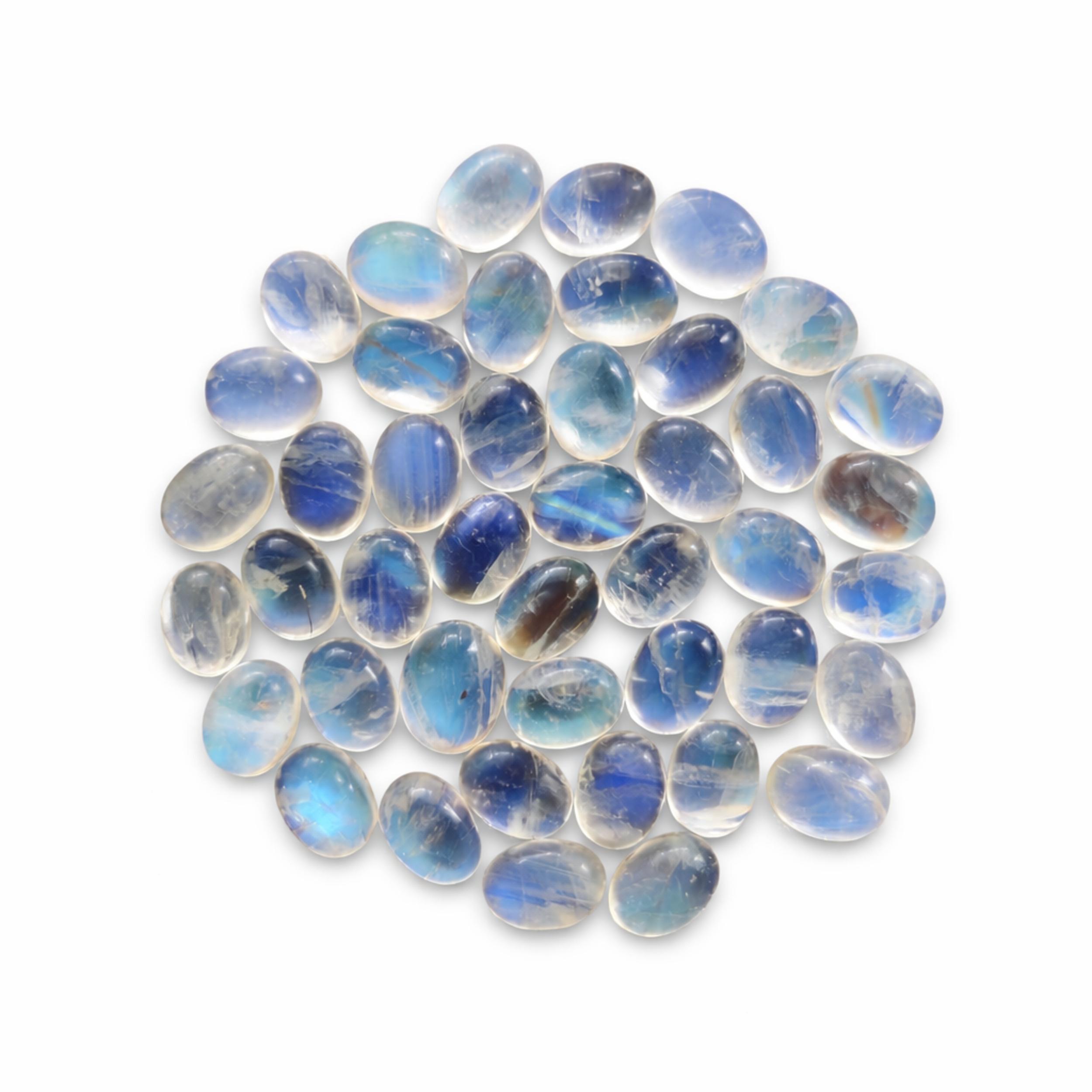 

Natural Rainbow Moonstone Oval Cabochon – 8x6 mm Smooth Flat Back Gemstone for Jewelry Making 1 Piece белый