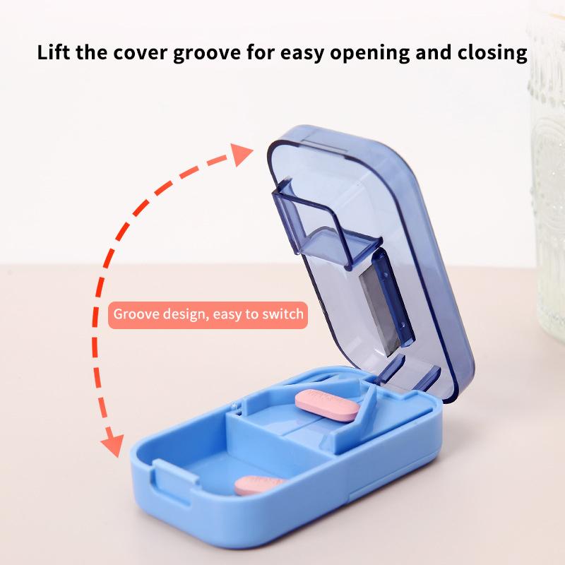 Multifunctional Medicine Tablet Cutter Pill Cutter Tablet Storage Box Medication Splitter Mini Portable Pill Dispenser