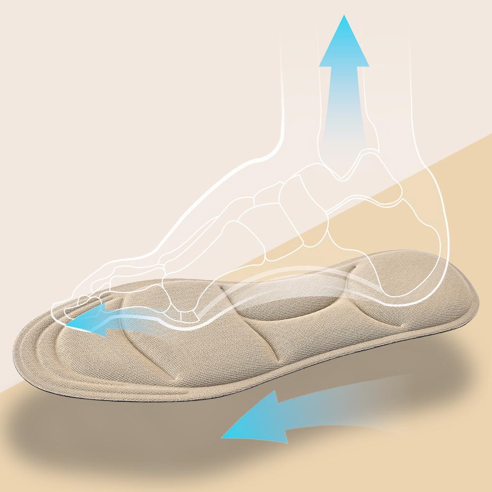 4 Stück 5D Massage Memory Foam Einlegesohle, Verdickte Atmungsaktive Polsterung, Bequeme und Schmerzresistente Einlegesohle für Hohe Absätze, Nicht Ermüdend für die Füße