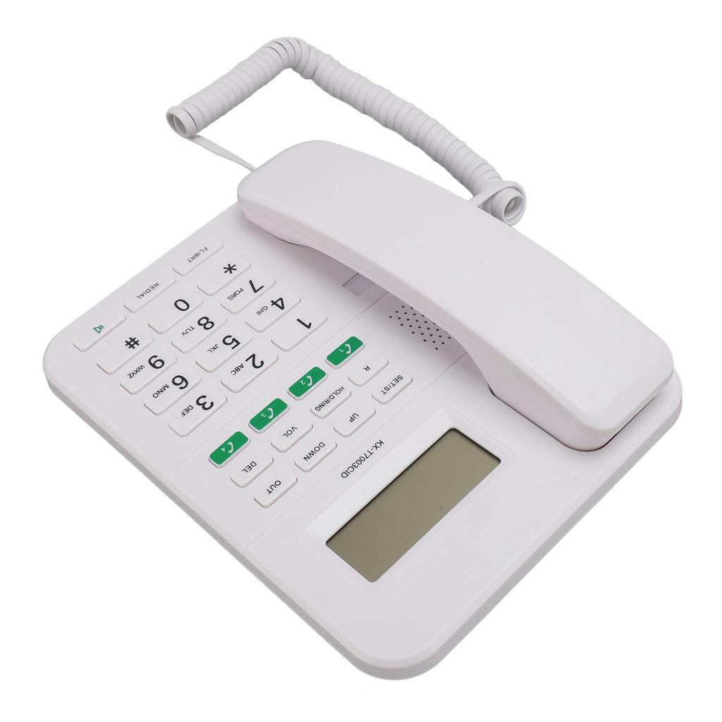 Corded Landline Phone 4 Levels Volume and 5 Levels LCD Brightness   Caller ID HD 16 Bit Display English Corded Phone
