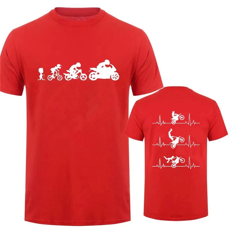 Summer Men's T-shirt Short Sleeve Men Tshirt Evolution Motorbiker Motorcycles Print Oversize T Shirt Male Tshirt Men Tee Clothes