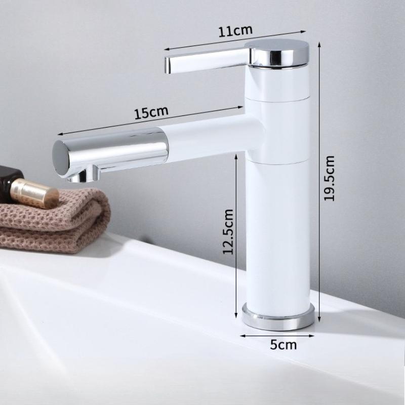 Minimalist Slim Faucet Hot and Cold Water Faucet Basin Mixer Tap Bathroom Faucet Hot and Cold Black Color Bags Bathroom Sink