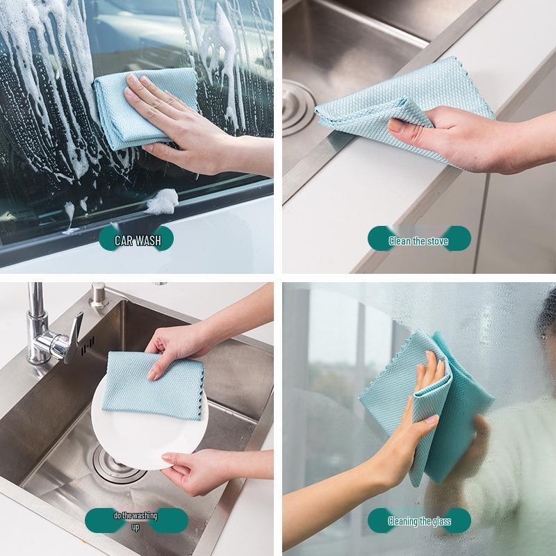 Thickened Non-marking Fish Scale Kitchen Dish & Glass Cloth