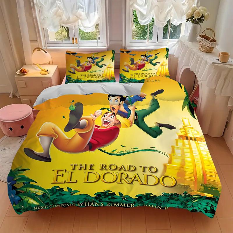 Road El Dorado Print 3Pcs Bedding Set,Duvet Cover with 2 Bedro,Pillowcase Home Birthday Gift