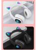 Cute Luminous Cat Ear Bluetooth Headphones for Kids - Trendy Wireless Headset for Girls