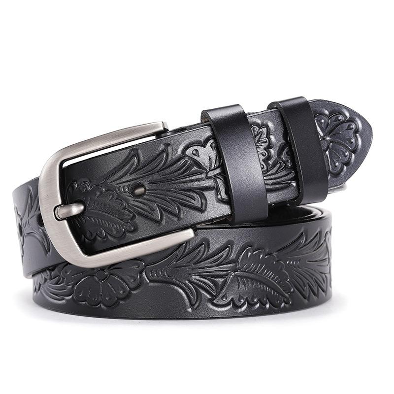 Leren Riem, Heren Leren Riem, Retro Pure Koeienhuid Riem Voor Mannen 110cm gray
