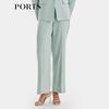 PORTS Women's Retro Grey-Green Wide-Leg Pants