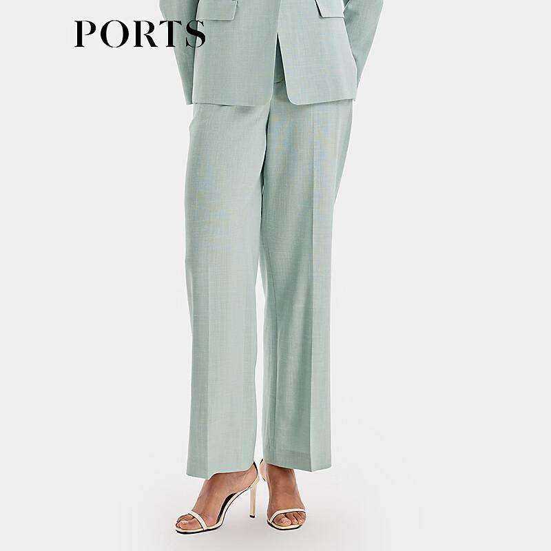 PORTS Women's Retro Grey-Green Wide-Leg Pants