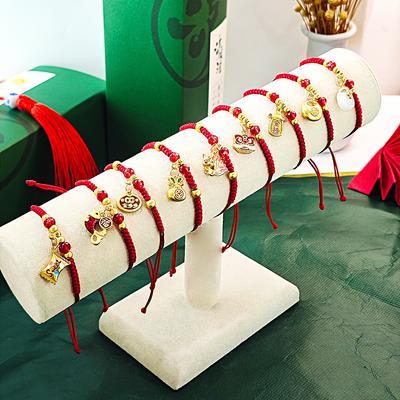 Retro Candy Goldfish Pendant Red Hand-Woven Hand Rope, Lion Dance Pendant Adjustable Bracelet Female