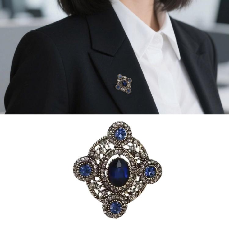 Lovely Bowknot Heart Oval Brooch With Rhinestones Detail, Chest Badge Accessory For Bridal Party And Cocktail Event