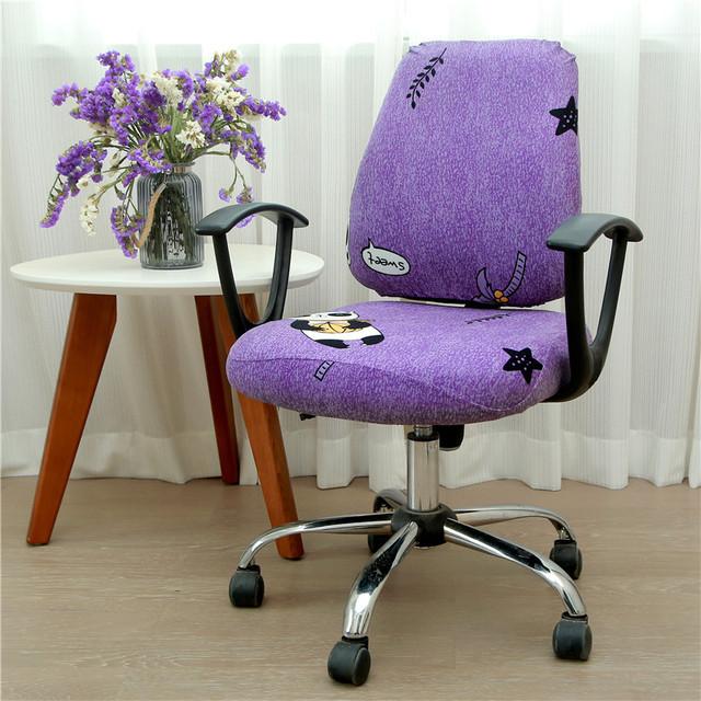 Printed Stretch Split Seat Cushion Cover Soft Stretchy Computer Sectional Chair Covers Home Decor Rotating Lift Office Dining Chair Protectors