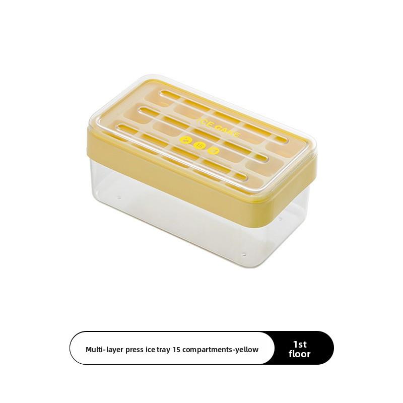 

Многослойный прессованный пищевой контейнер для домашнего использования, легко извлекаемый, с крышкой 15 cells 1PC жёлтый