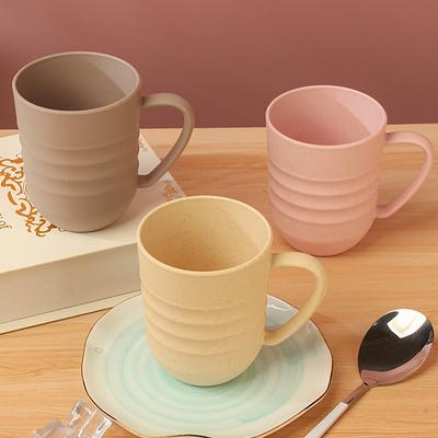 Handled Striped Thickened Straight-Drink Water Cup for Mouthwashing