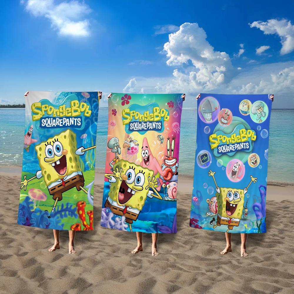 S-Sponge Bob S-S-SquarePants Microfiber Beach Towel Absorbent Quick Dry Soft Yoga Swimming Resort Mountain Climbing Towel