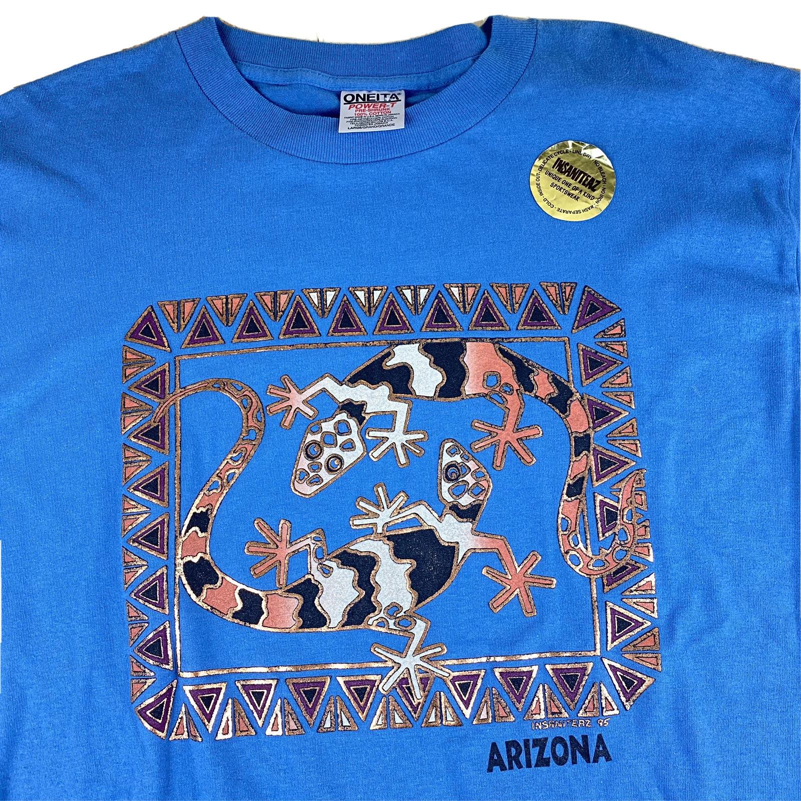 Lizard Insaniteaz Arizona Vintage 1995 Dead Stock T Shirt Oneita Power T Mens L S