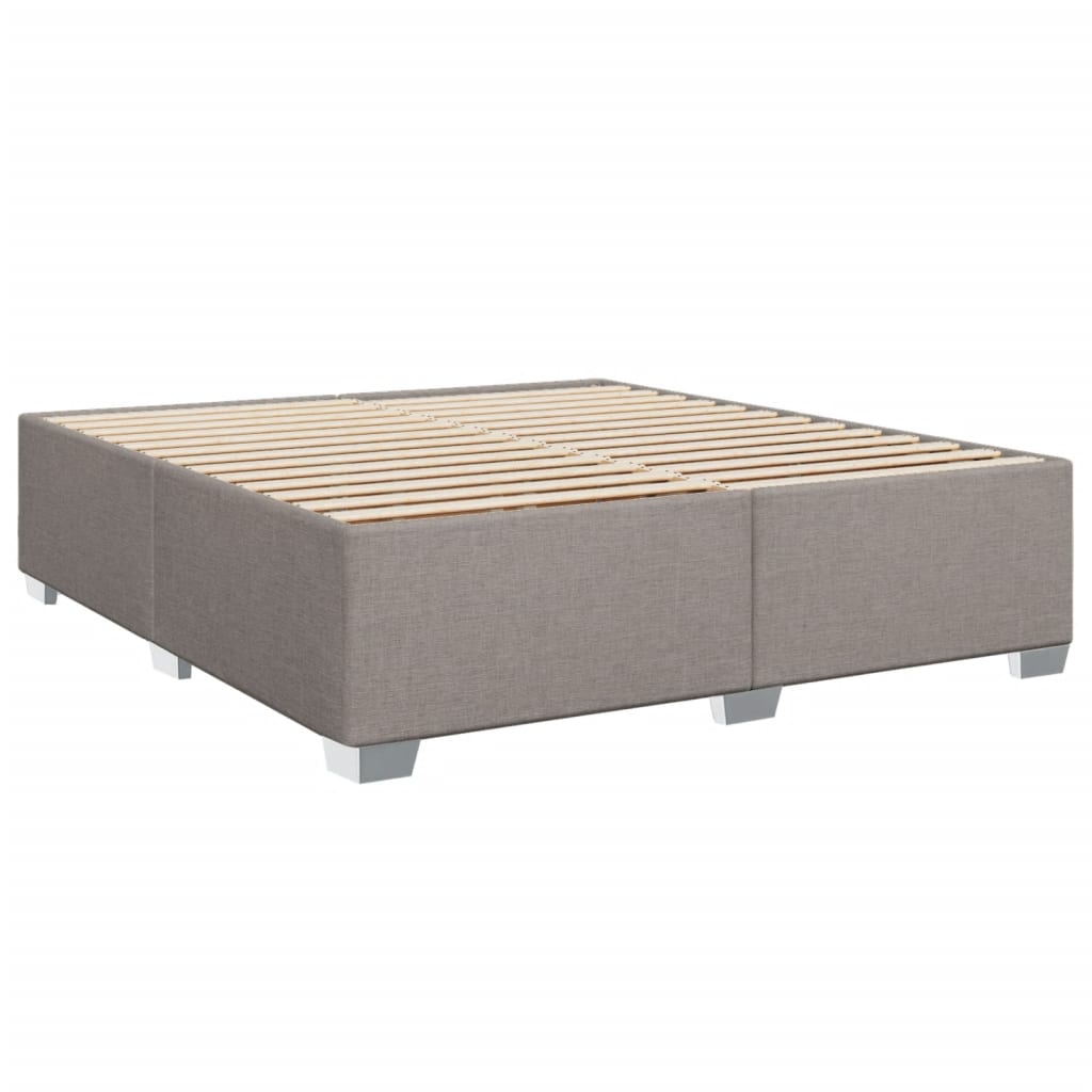Box Spring Bed with Mattress Taupe 200x200 cm Fabric