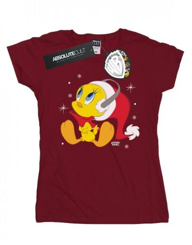 Looney Tunes Damen/Damen Weihnachten Tweety Baumwoll-T-Shirt
