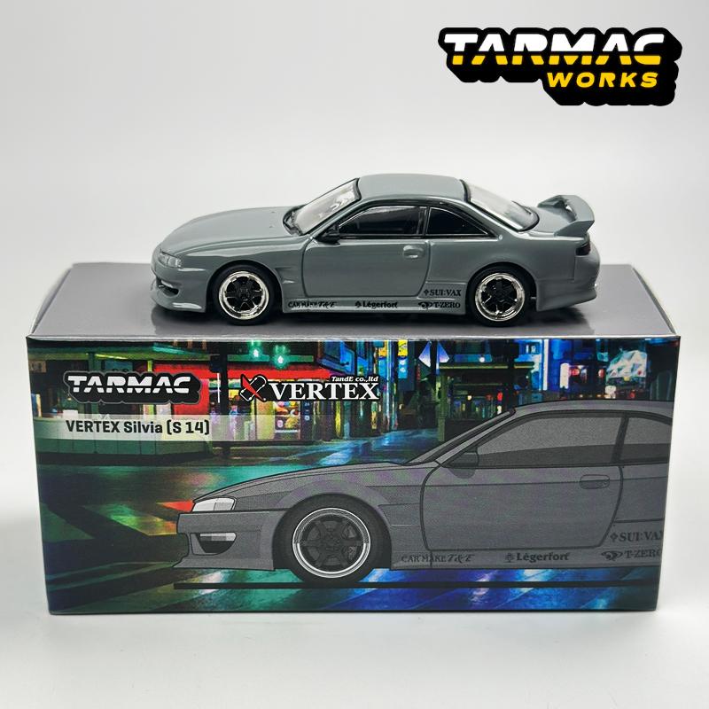 Tarmac Works 1:64 TW VERTEX Silvia S14 Grey Chase Alloy Car Model