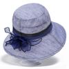 Elegant retro light basin hat women's summer breathable sun hat foldable flower wide edge sun protection hat