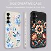 Retro Flower Print Lanyard Phone Case For Samsung Galaxy A57 A17 A56 A16 A55 A15 A36 S24 S25 FE S26 S25 S23 S22 Ultra Soft Cover