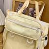 Solid Color Transparent Crossbody Bag Student Handbag Women's Large Capacity Shoulder Tote Bag with Pen Bag