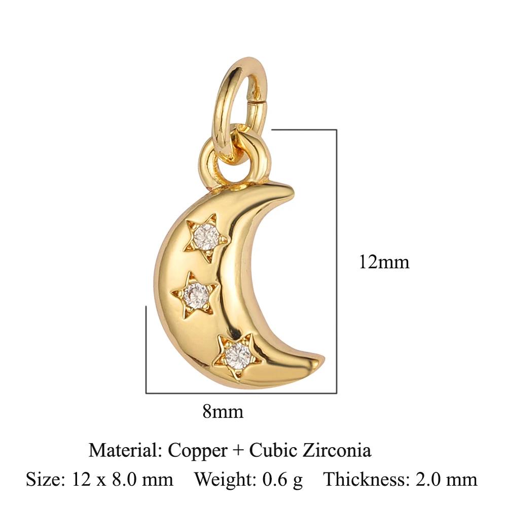Bee Butterfly Copper Cubic Zirconia Heart Lock Love Charm Women Sun Star Necklace Pendant DIY Jewelry Charms
