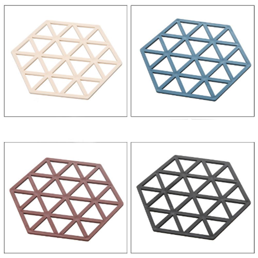 4pcs New hollow solid color tea cup mat Nordic style home furnishings High temperature resistant silicone insulation pad L&Rectangular
