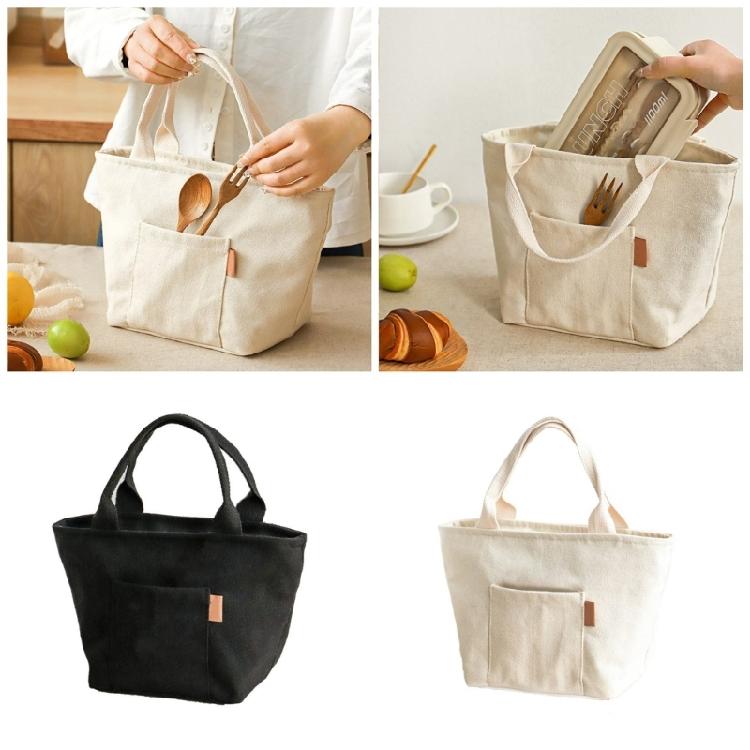Canvas Lunch Bag Insulated Lunch Toted Bag Lunch Box Container Coolers Bag Reusable with Front Pockets for Women Men Gifts