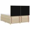 Box Spring Bed with Mattress Cream 200 X 200 Cm Fabric