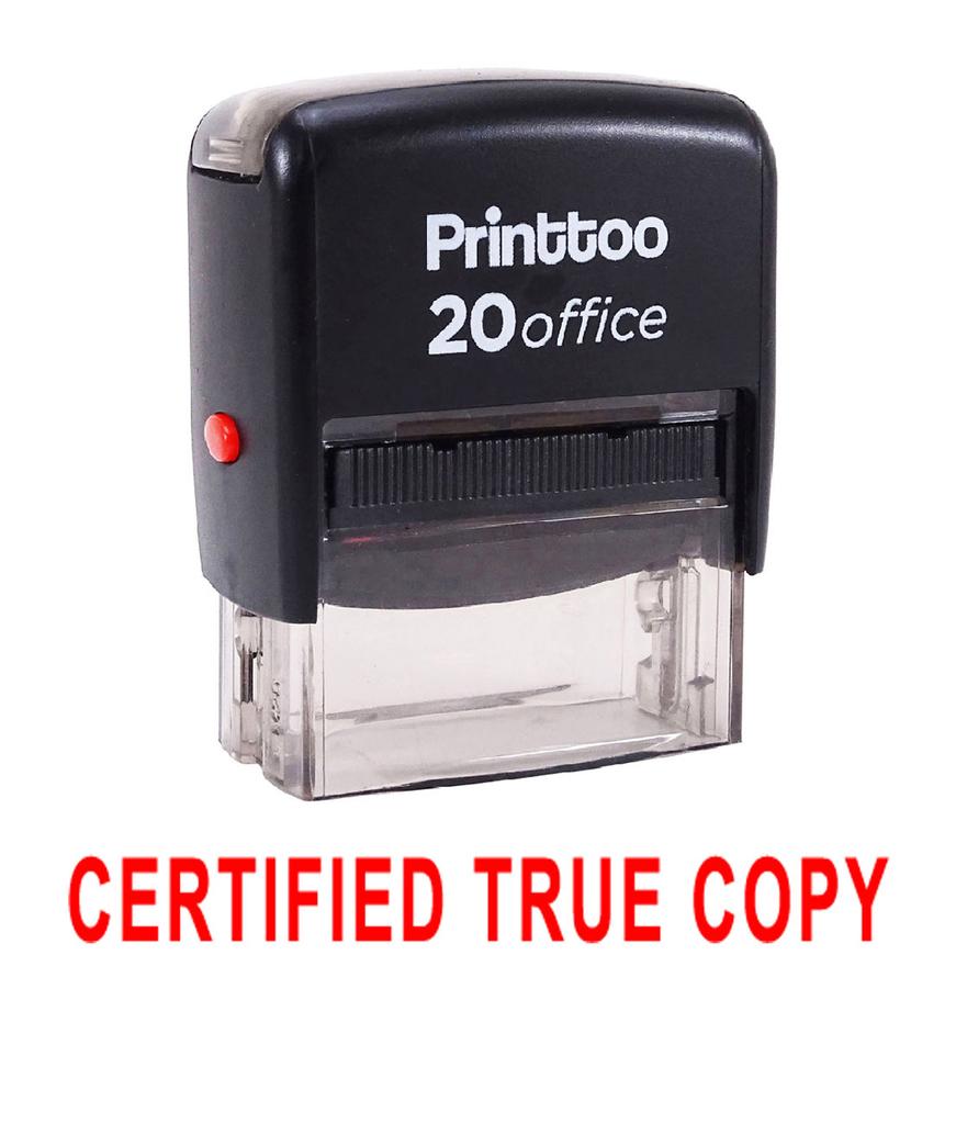 Printtoo Custom Stamp CERTIFIED TRUE COPY Self Inking Rubber Stamp Office