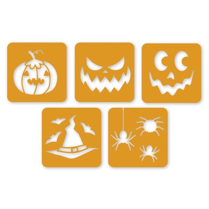 MégaCréa DIY - Pochoirs Halloween 15x15cm 5 pièces