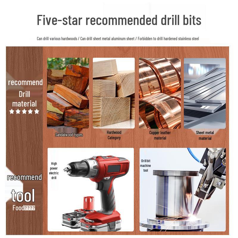 Woodworking Twist Drill Bit & Conversion Sleeve for Fast Hole Punching with Electric Wrench